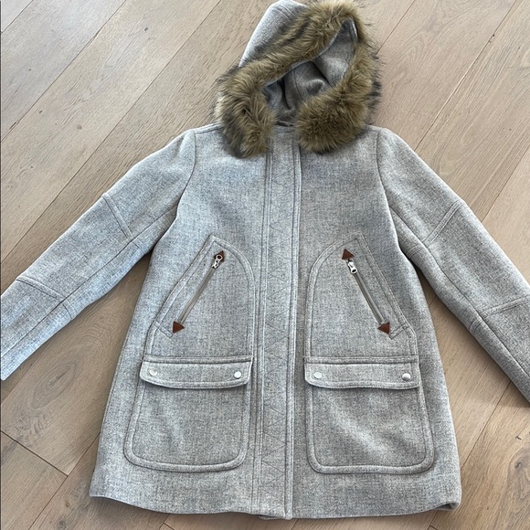 NWOT J. Crew Gray Pea Coat with Classic Design - Picture 1 of 7